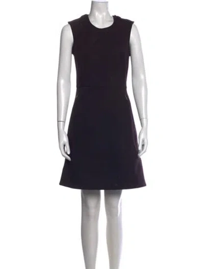 Pre-owned Burberry Crew Neck Mini Dress In Black