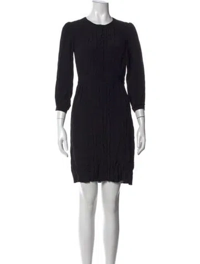 Pre-owned Burberry Crew Neck Mini Dress In Black