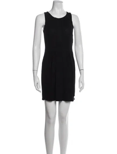 Pre-owned Burberry Crew Neck Mini Dress In Black
