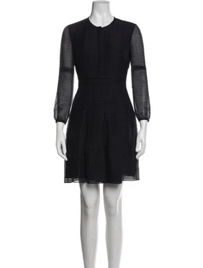 Pre-owned Burberry Crew Neck Mini Dress In Blue