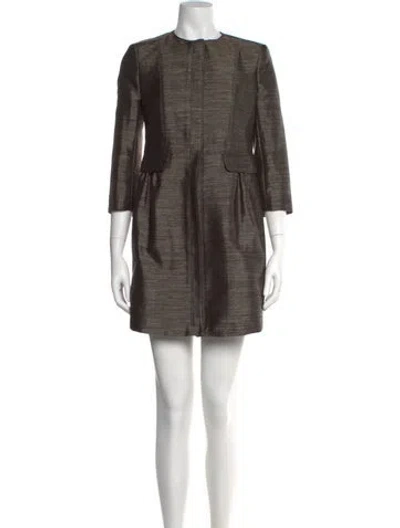Pre-owned Burberry Crew Neck Mini Dress In Neutral