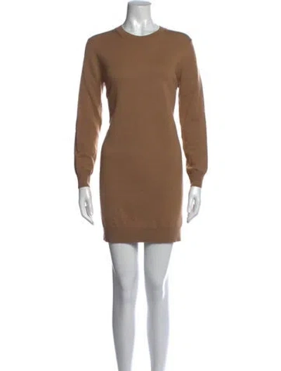 Pre-owned Burberry Crew Neck Mini Dress In Neutrals