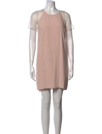 Pre-owned Burberry Crew Neck Mini Dress In Pink
