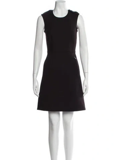 Pre-owned Burberry Crew Neck Mini Dress In Purple