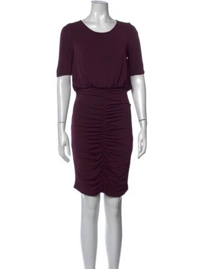 Pre-owned Burberry Crew Neck Mini Dress In Purple