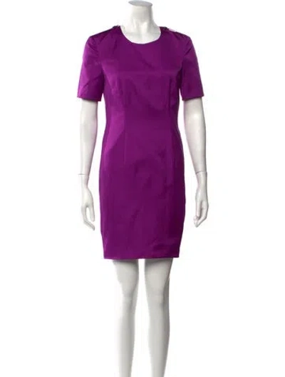 Pre-owned Burberry Crew Neck Mini Dress In Purple