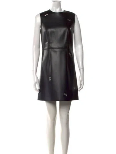 Pre-owned Burberry Crew Neck Mini Dress W/ Tags In Black
