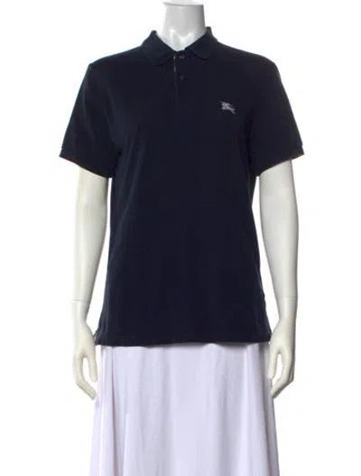 Pre-owned Burberry Crew Neck Short Sleeve Polo In Blue