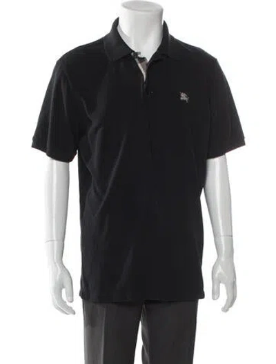 Pre-owned Burberry Crew Neck Short Sleeve Polo Shirt In Black