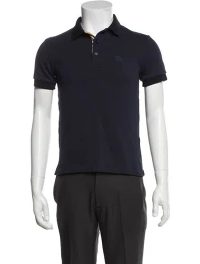 Pre-owned Burberry Crew Neck Short Sleeve Polo Shirt In Blue