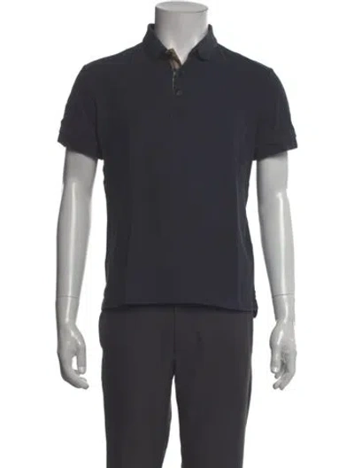 Pre-owned Burberry Crew Neck Short Sleeve Polo Shirt In Blue