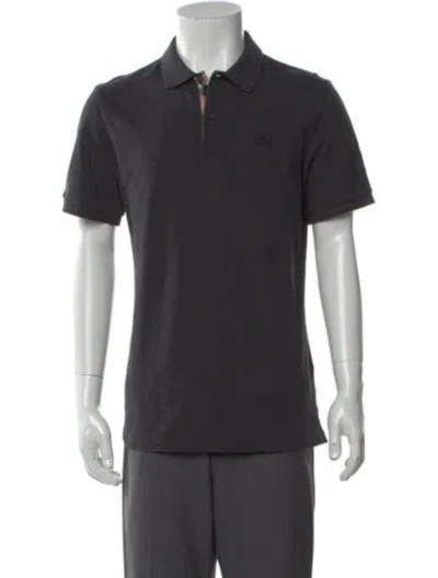 Pre-owned Burberry Crew Neck Short Sleeve Polo Shirt In Gray