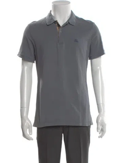Pre-owned Burberry Crew Neck Short Sleeve Polo Shirt In Gray