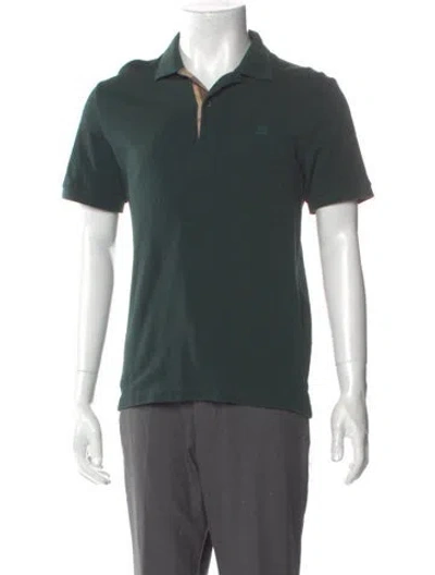 Pre-owned Burberry Crew Neck Short Sleeve Polo Shirt In Green