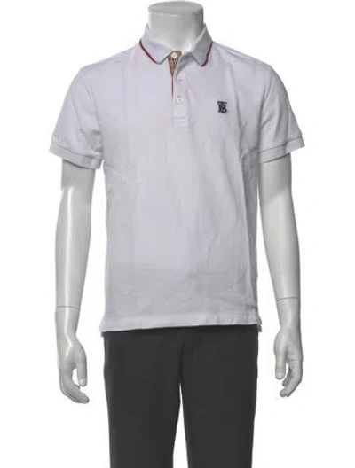 Pre-owned Burberry Crew Neck Short Sleeve Polo Shirt In White