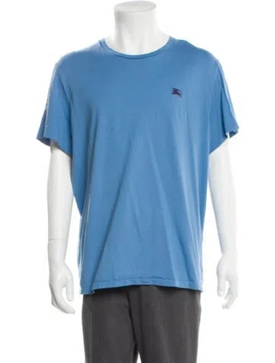 Pre-owned Burberry Crew Neck Short Sleeve T-shirt In Blue