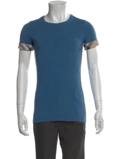 Pre-owned Burberry Crew Neck Short Sleeve T-shirt In Blue
