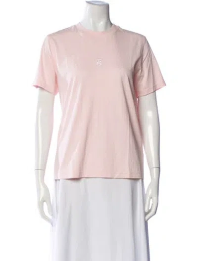 Pre-owned Burberry Crew Neck Short Sleeve T-shirt In Pink