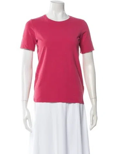 Pre-owned Burberry Crew Neck Short Sleeve T-shirt In Pink
