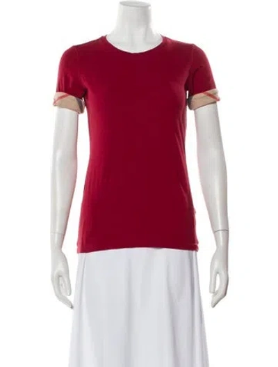 Pre-owned Burberry Crew Neck Short Sleeve T-shirt In Red