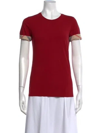 Pre-owned Burberry Crew Neck Short Sleeve T-shirt In Red