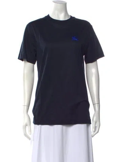 Pre-owned Burberry Crew Neck Short Sleeve T-shirt W/ Tags In Blue