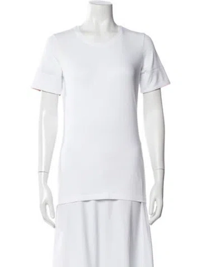 Pre-owned Burberry Crew Neck Short Sleeve T-shirt In White