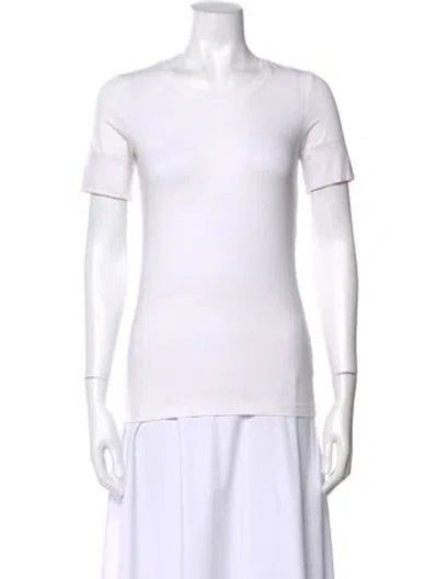 Pre-owned Burberry Crew Neck Short Sleeve T-shirt In White