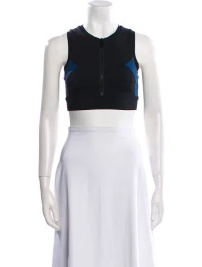 Pre-owned Burberry Crew Neck Sleeveless Sports Bra W/ Tags In Blue