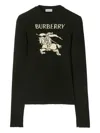 Burberry Ekd Wool Silk Sweater In Black