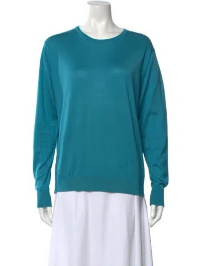 Pre-owned Burberry Crew Neck Sweater In Blue