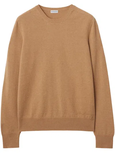 Burberry Crew-neck Sweater In Brown