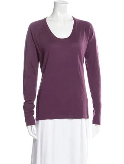 Pre-owned Burberry Crew Neck Sweater In Purple