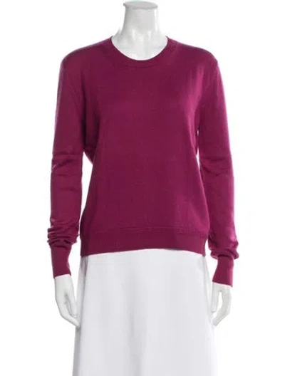 Pre-owned Burberry Crew Neck Sweater In Purple