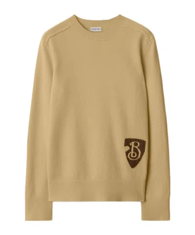 Burberry Crew Neck Sweater In Sand