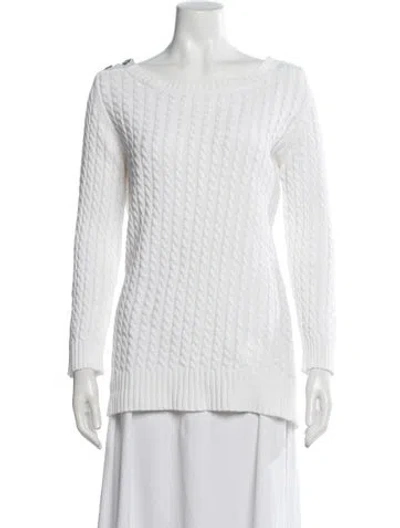 Pre-owned Burberry Crew Neck Sweater In White