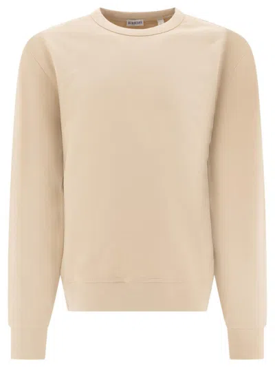 Burberry Crew Neck Sweatshirt With Check Detail In White