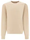 Burberry Crew Neck Sweatshirt With Check Detail In Neutral
