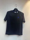 Burberry Black Cotton T-shirt In Blue