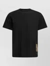 Burberry Men Black T-shirt T-shirt With Logo Patch With Tartan Motif In Cotton Man In Black