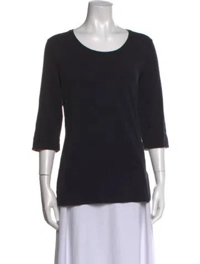 Pre-owned Burberry Crew Neck Three-quarter Sleeve T-shirt In Black