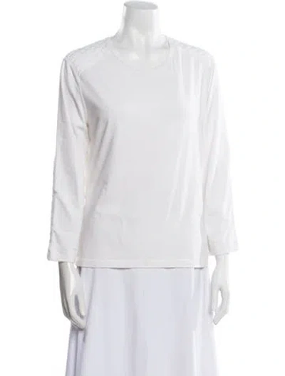 Pre-owned Burberry Crew Neck Three-quarter Sleeve T-shirt In Neutral