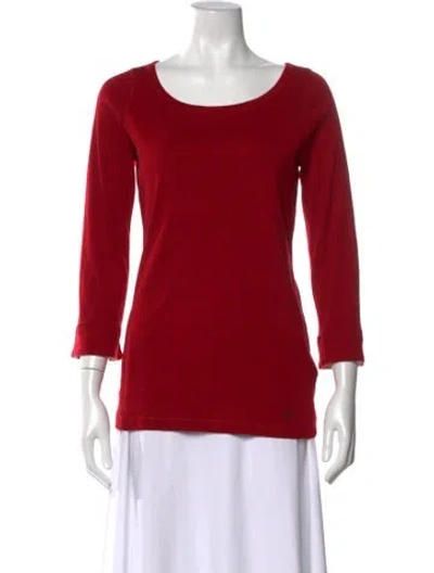 Pre-owned Burberry Crew Neck Three-quarter Sleeve T-shirt In Red