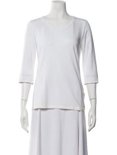 Pre-owned Burberry Crew Neck Three-quarter Sleeve T-shirt In White