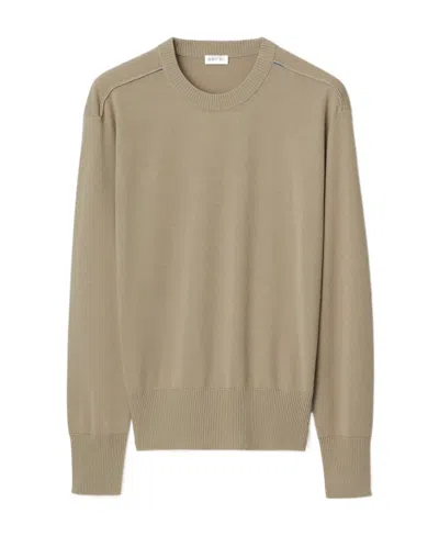 Burberry Crew-neck Wool Jumper In Limestone