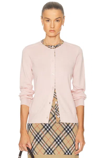 Burberry Women Check Collar Wool Cardigan In Neutral