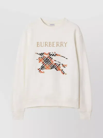 Burberry Crewneck Cotton Sweatshirt With Cross Stitch Ekd
