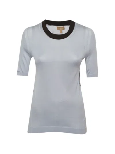 Pre-owned Burberry Crew-neck Short-sleeve T-shirt In Blue