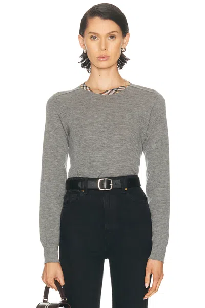 Burberry Crewneck Sweater In Gray