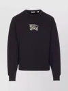 Burberry Crewneck Sweater With Long Sleeves And Logo In Black
